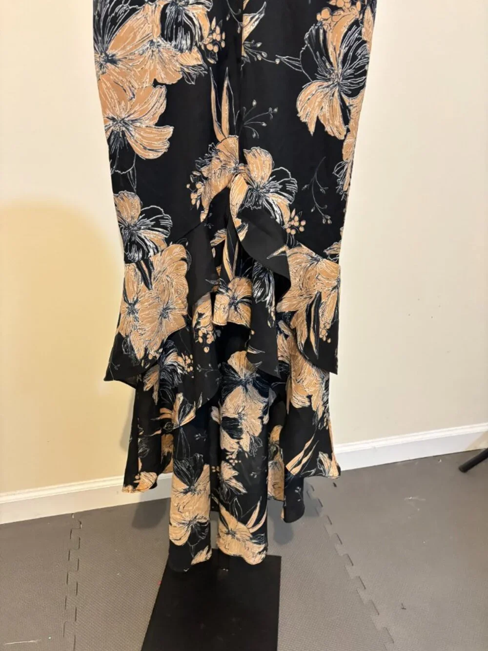 Lulus Darling Daylily Black Floral Ruffle Hi Low Hem Maxi Dress - Picture 9 of 12